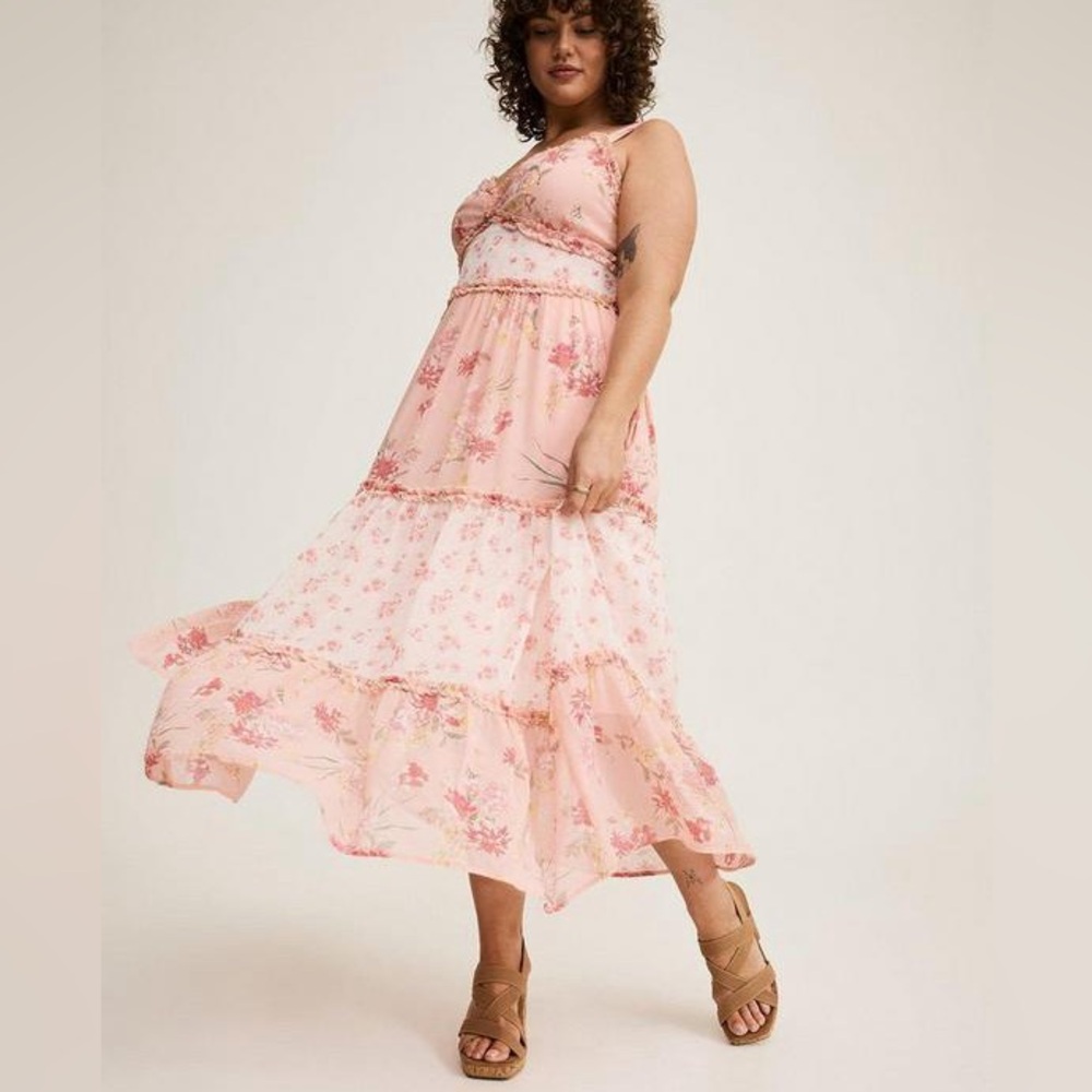 Torrid Blush Floral Maxi Dress